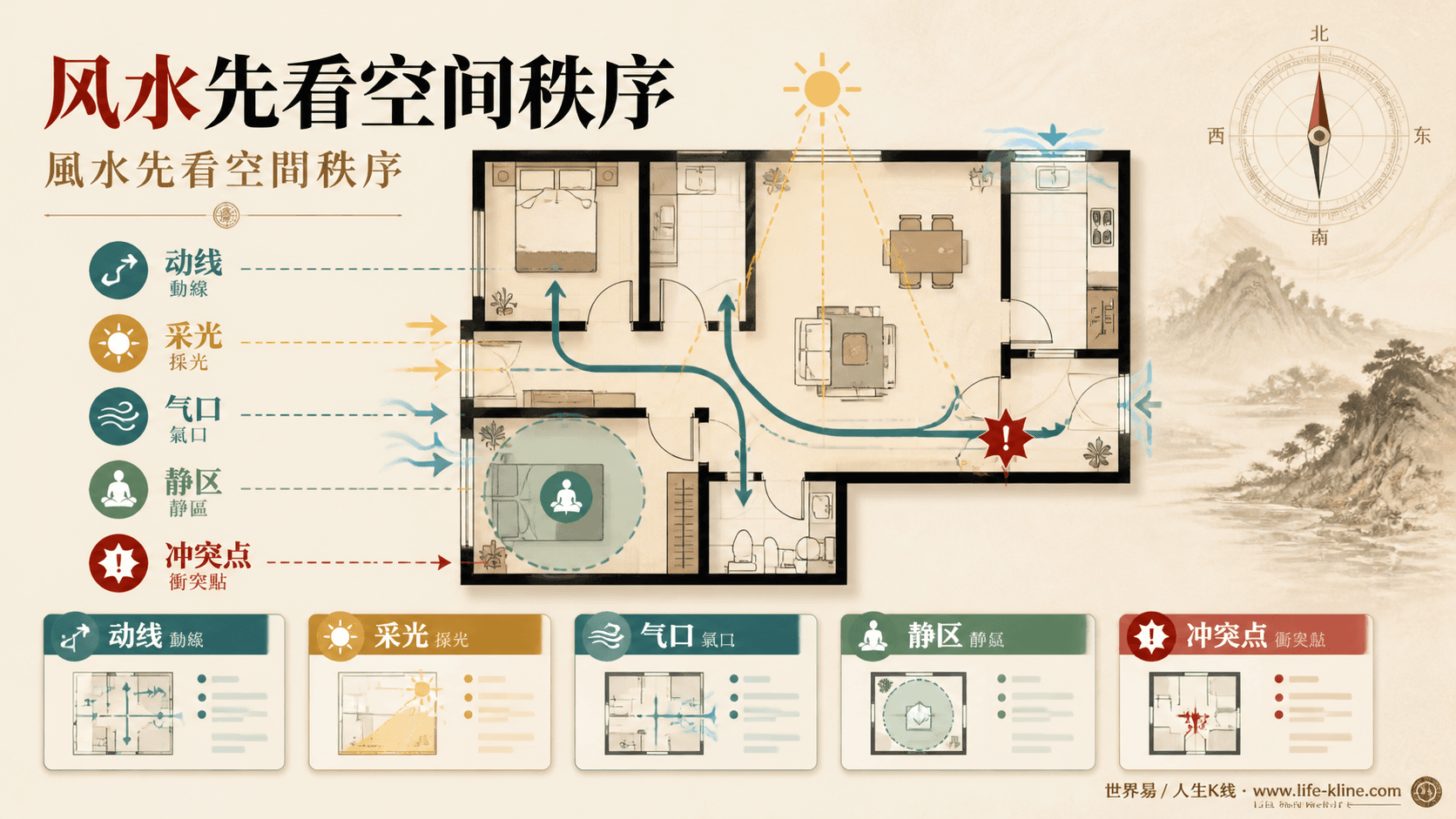 风水家宅空间秩序垫图