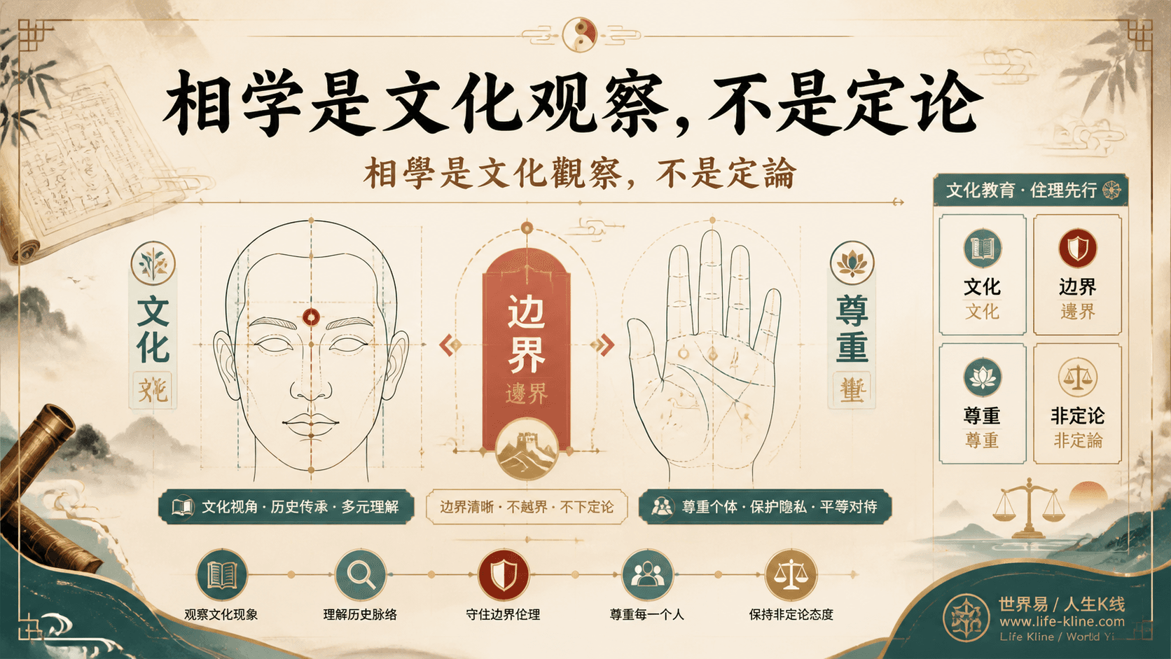 相学手相摸骨文化普及边界垫图