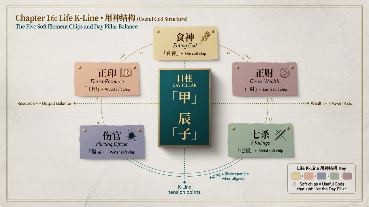 人生K线日主用神结构示意(教育向)