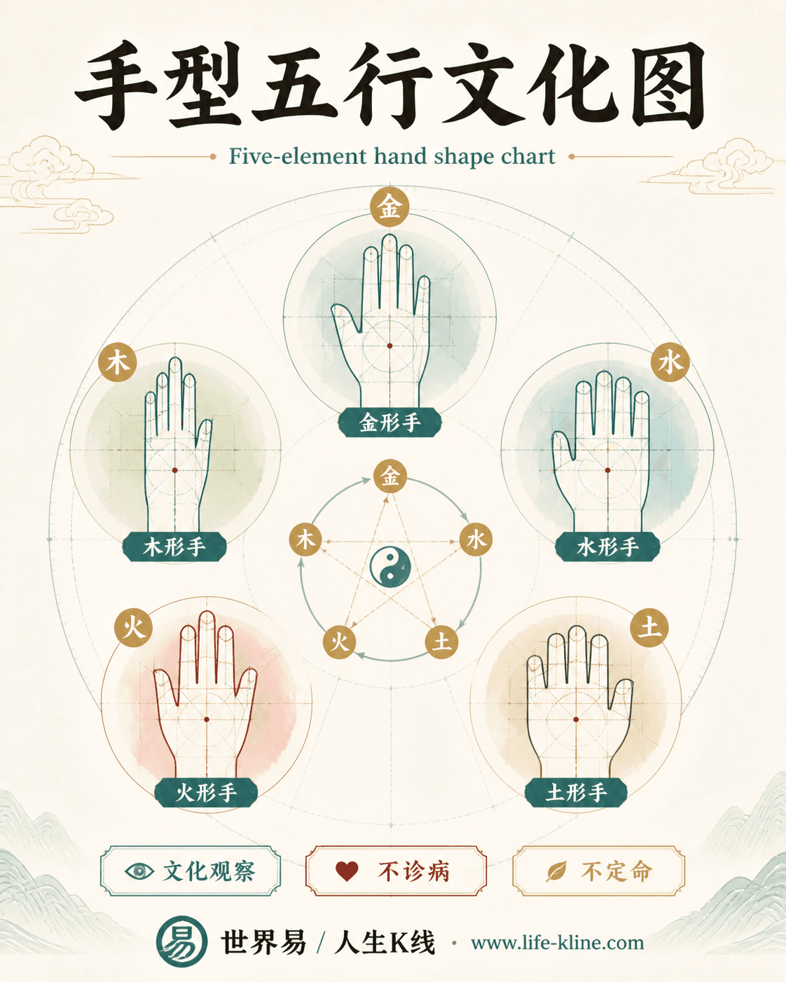 手型五行文化图手相图解,面向北美华人的掌纹文化观察边界说明