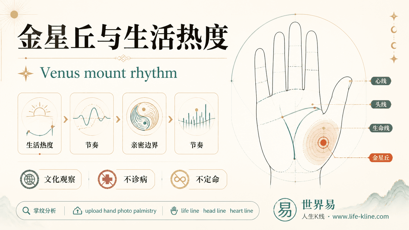 金星丘与生活热度手相图解,面向澳新华人的掌纹文化观察边界说明