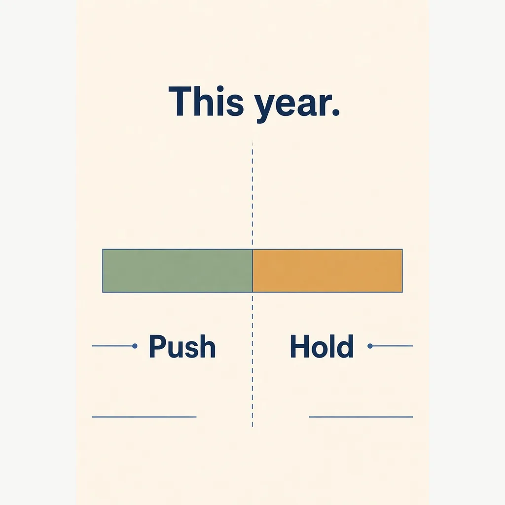 Bazi yearly luck window diagram showing a favorable window and a caution window, push or hold