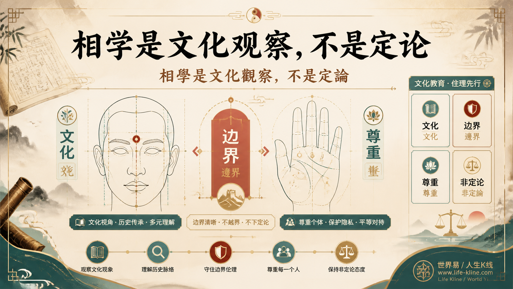相学手相摸骨文化普及边界垫图
