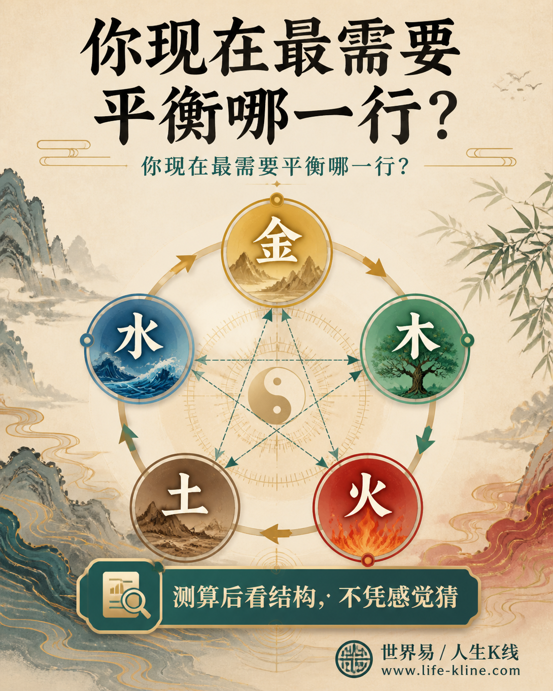 五行平衡提问卡引导用户测算后看结构不凭感觉猜