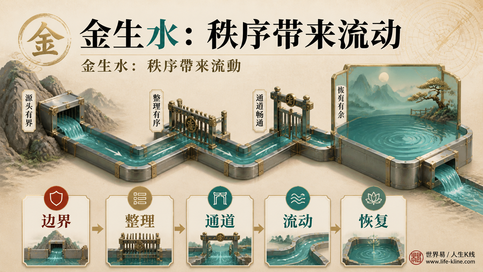 金生水路径图说明边界整理通道带来流动恢复