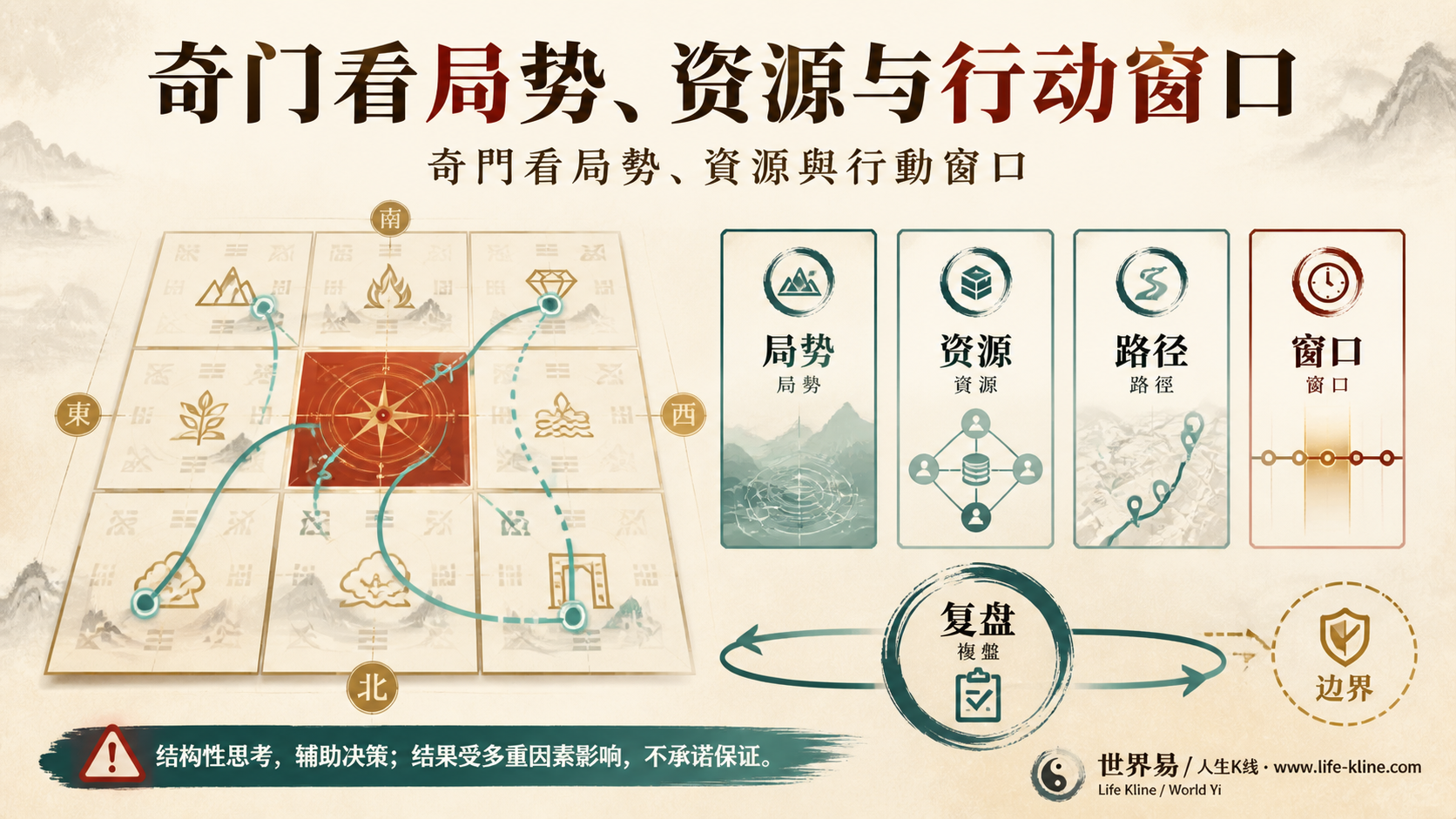 奇门遁甲现代应用地图说明局势资源路径行动窗口和复盘